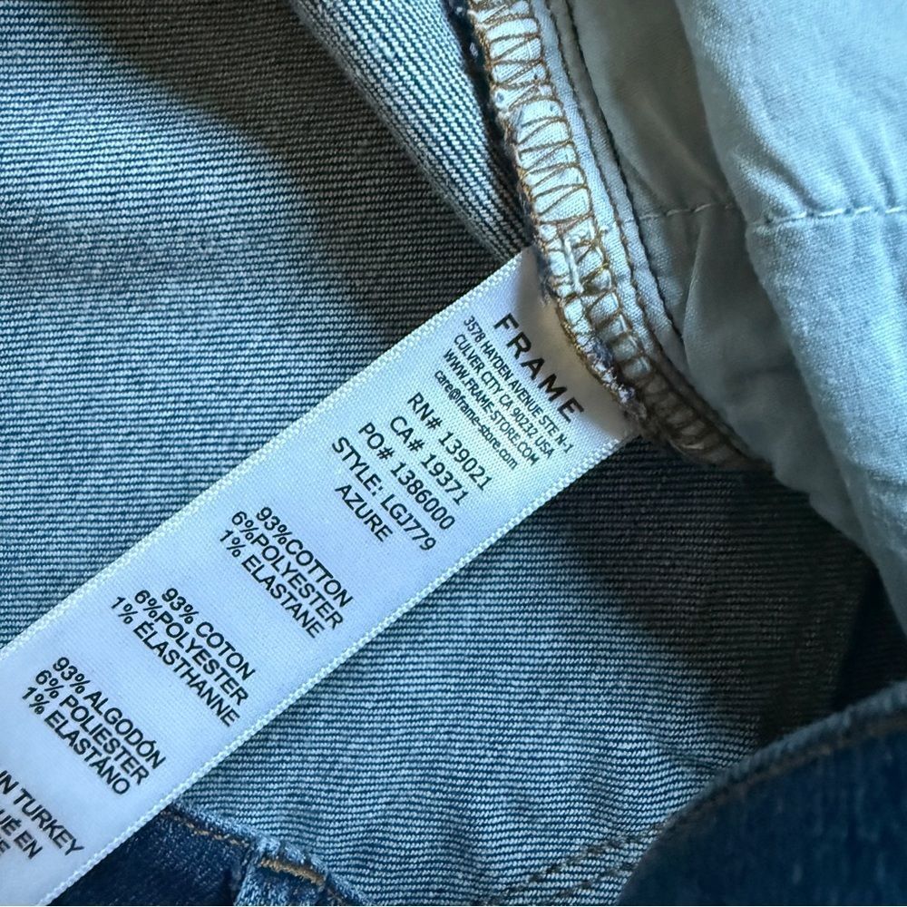 FRAME Le Garçon Straight Jeans 31 Waist Mid Rise Boho - Picture 9 of 13
